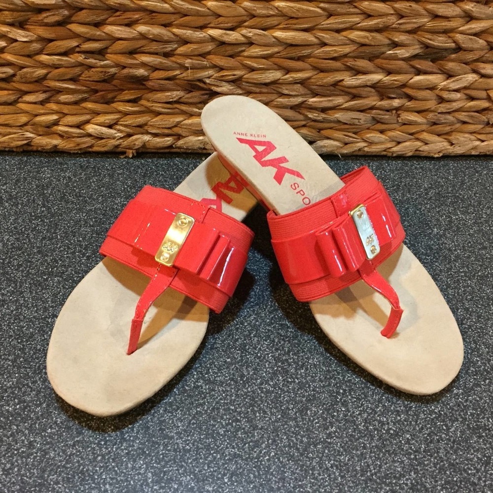 Anne Klein Red Wedge Sandals